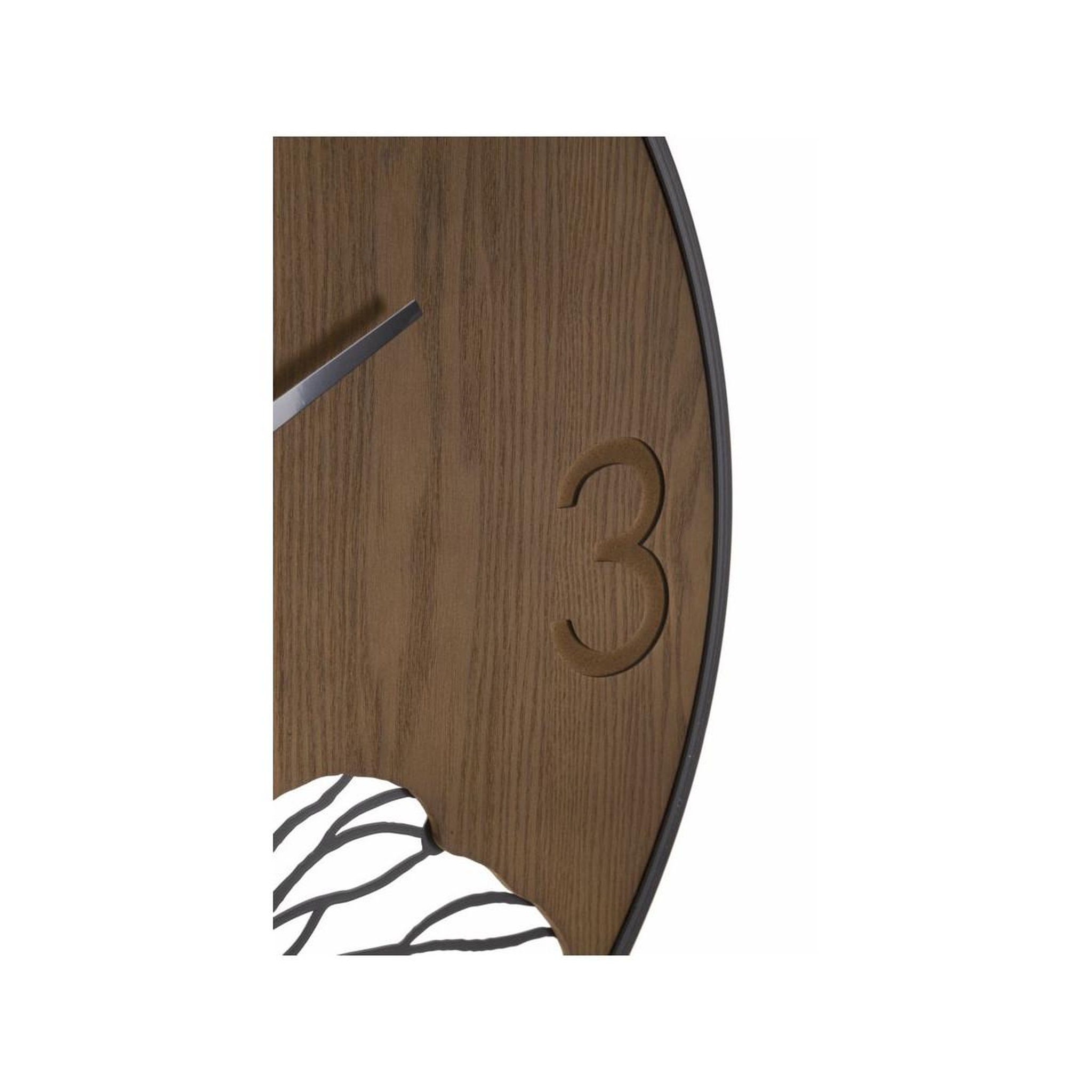 Voir la diapositive 3 : Paris Prix Horloge murale design  leaf  60cm marron & noir
