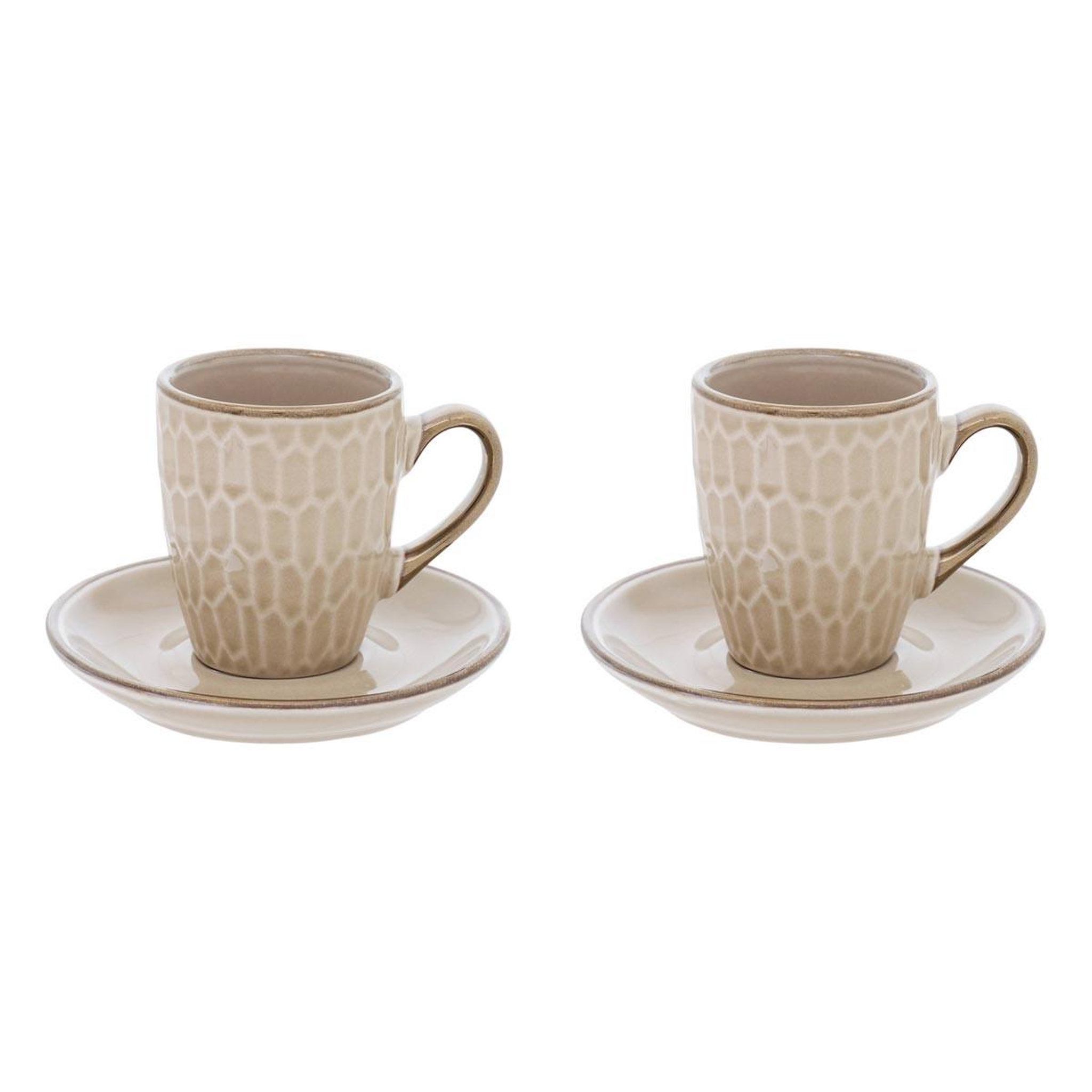 SECRET DE GOURMET Coffret 2 tasses & 2 soucoupes  ella  9cl beige