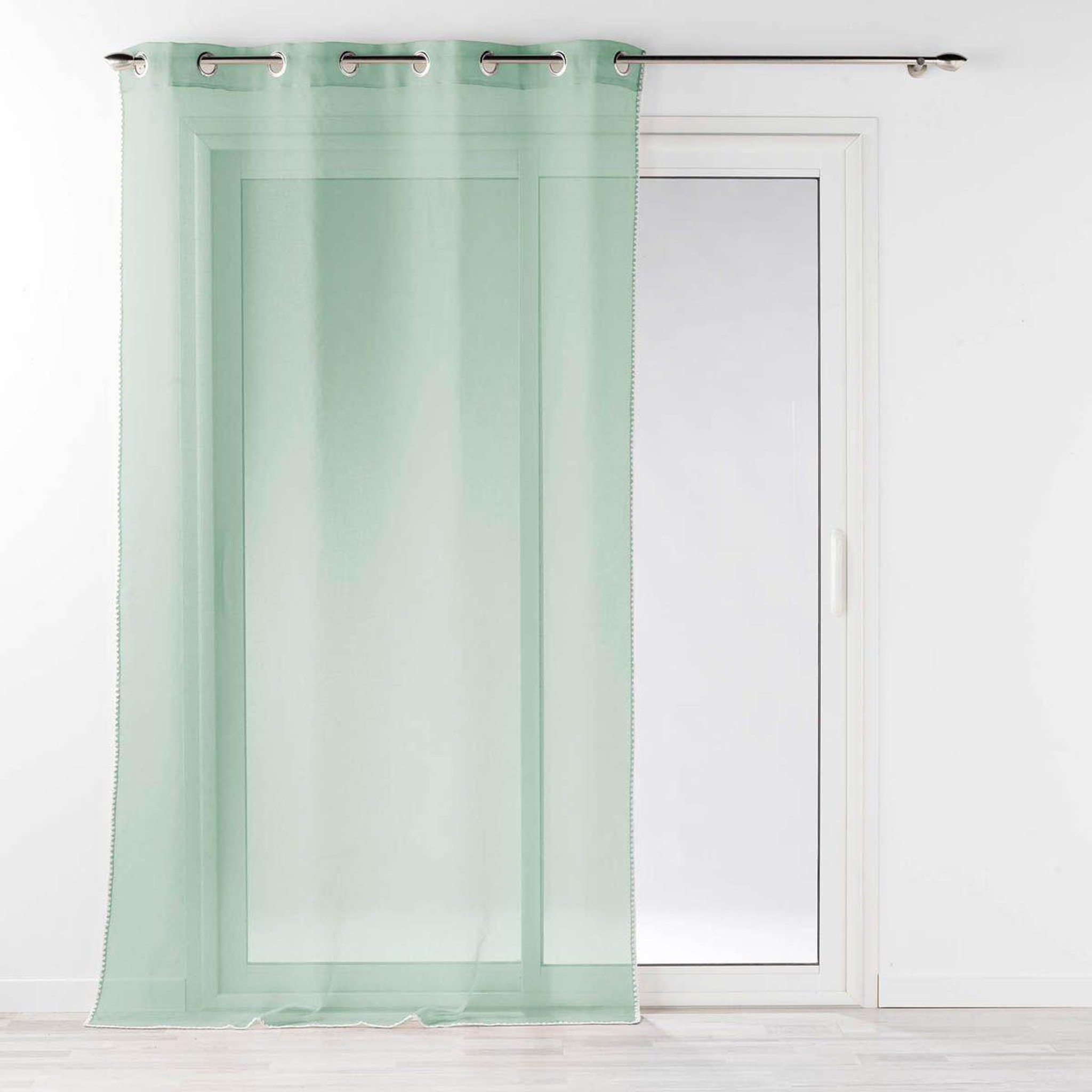 Voir la diapositive 1 : Douceur d'Intérieur Rideau Voilage à Œillets  Fantaisie Louise  140x240cm Sauge