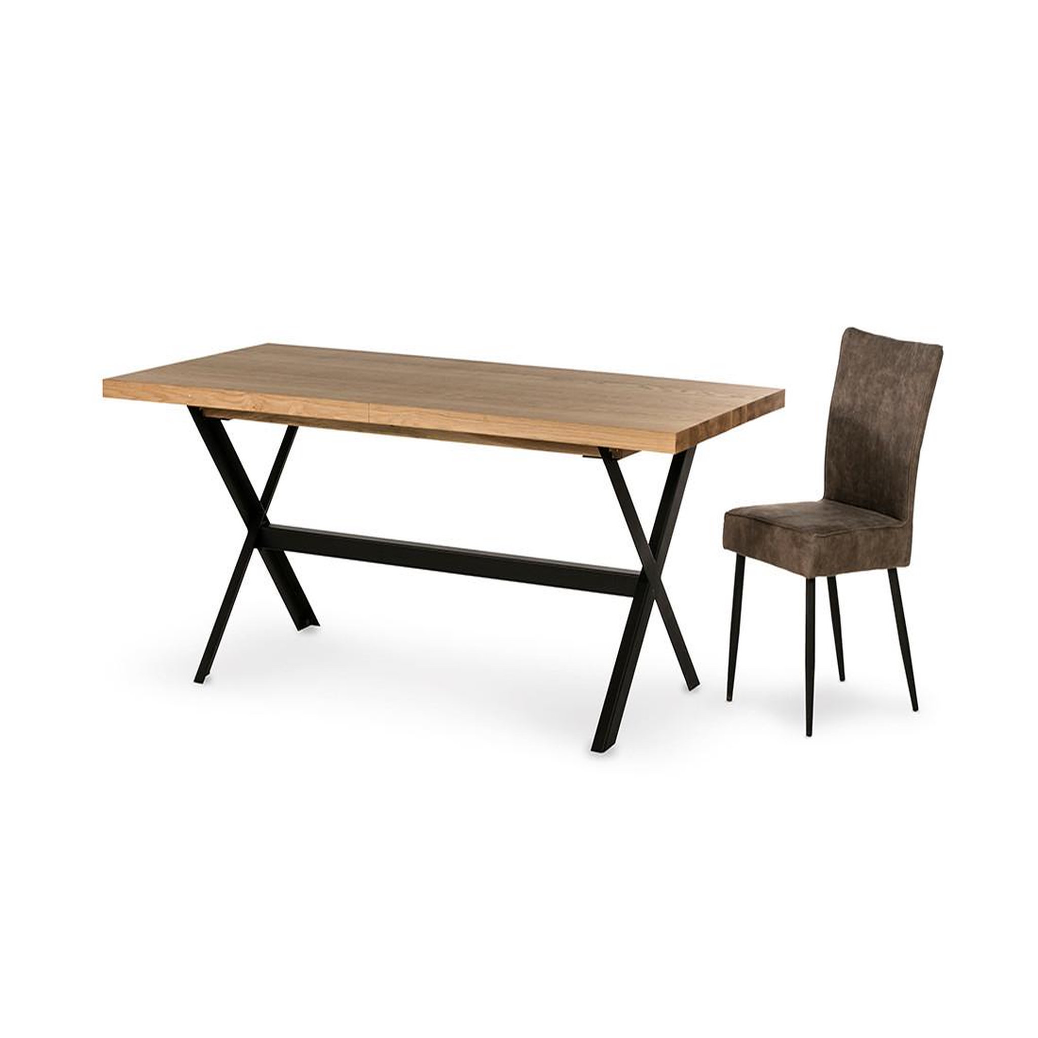 Voir la diapositive 2 : LISA DESIGN Giocoso - table à manger extensible - effet bois et métal - 4 à 10 personnes