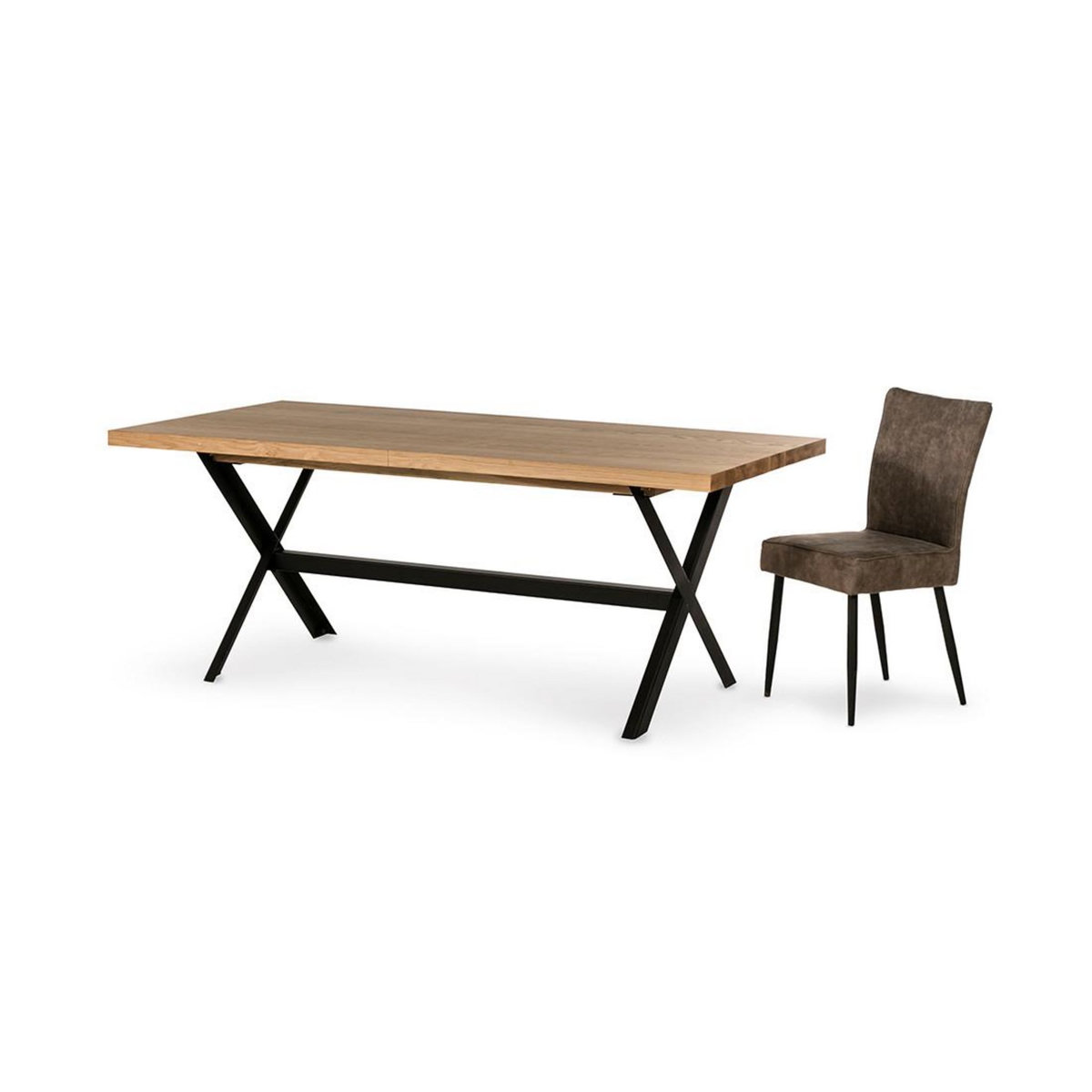 LISA DESIGN Giocoso - table à manger extensible - effet bois et métal - 4 à 10 personnes