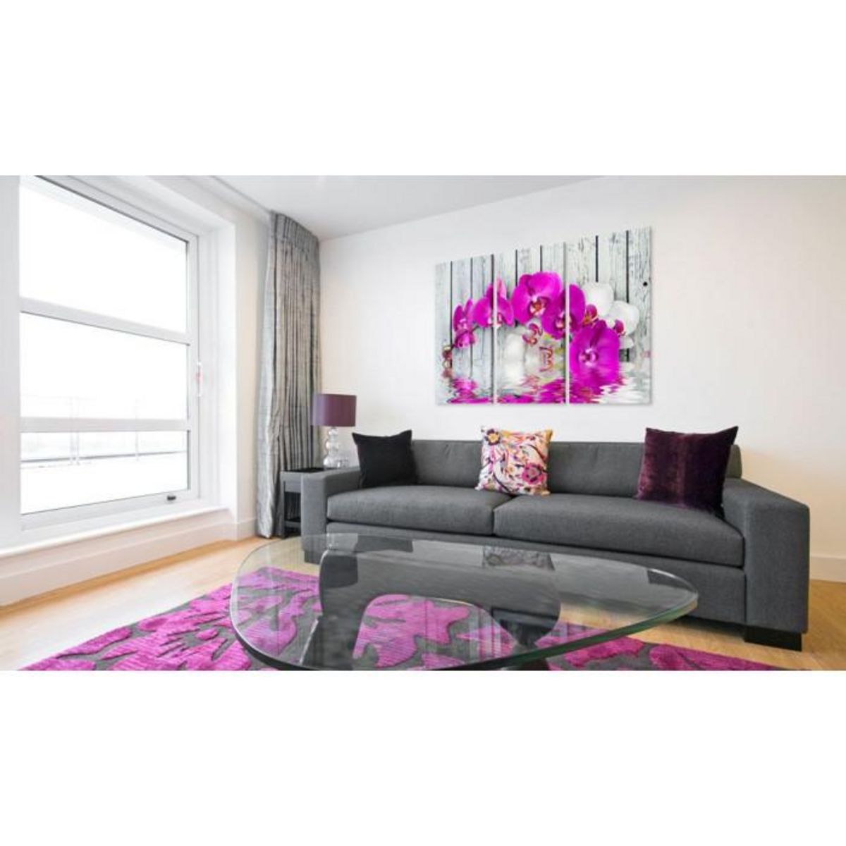 Paris Prix Tableau Imprimé 3 Panneaux  Harmony : Orchid