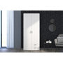 Voir la diapositive 2 : PARISOT Armoire VARIA - Décor blanc - 2 portes battantes + 2 tiroirs - L 81 cm x H 185 x P 51 cm - PARISOT