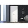 Voir la diapositive 2 : PARISOT Armoire VARIA - Décor blanc - 2 portes battantes + 2 tiroirs - L 81 cm x H 185 x P 51 cm - PARISOT