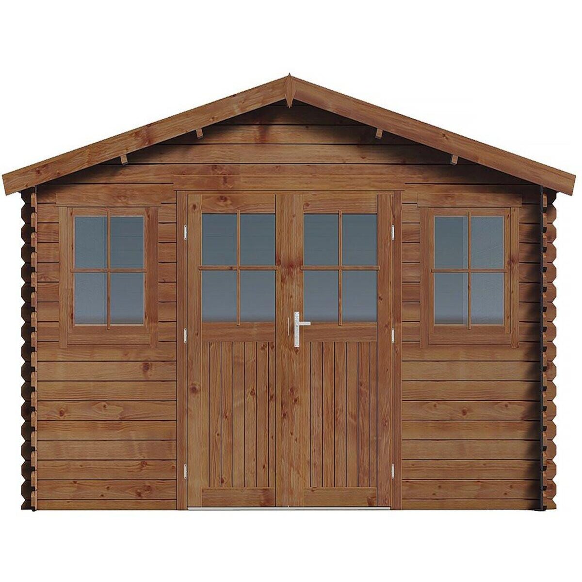 Habitat et Jardin Abri de jardin bois traité autoclave marron  Lormont  - 21,2 m² - 28 mm