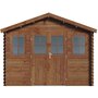 Voir la diapositive 4 : Habitat et Jardin Abri de jardin bois traité autoclave marron  Lormont  - 21,2 m² - 28 mm