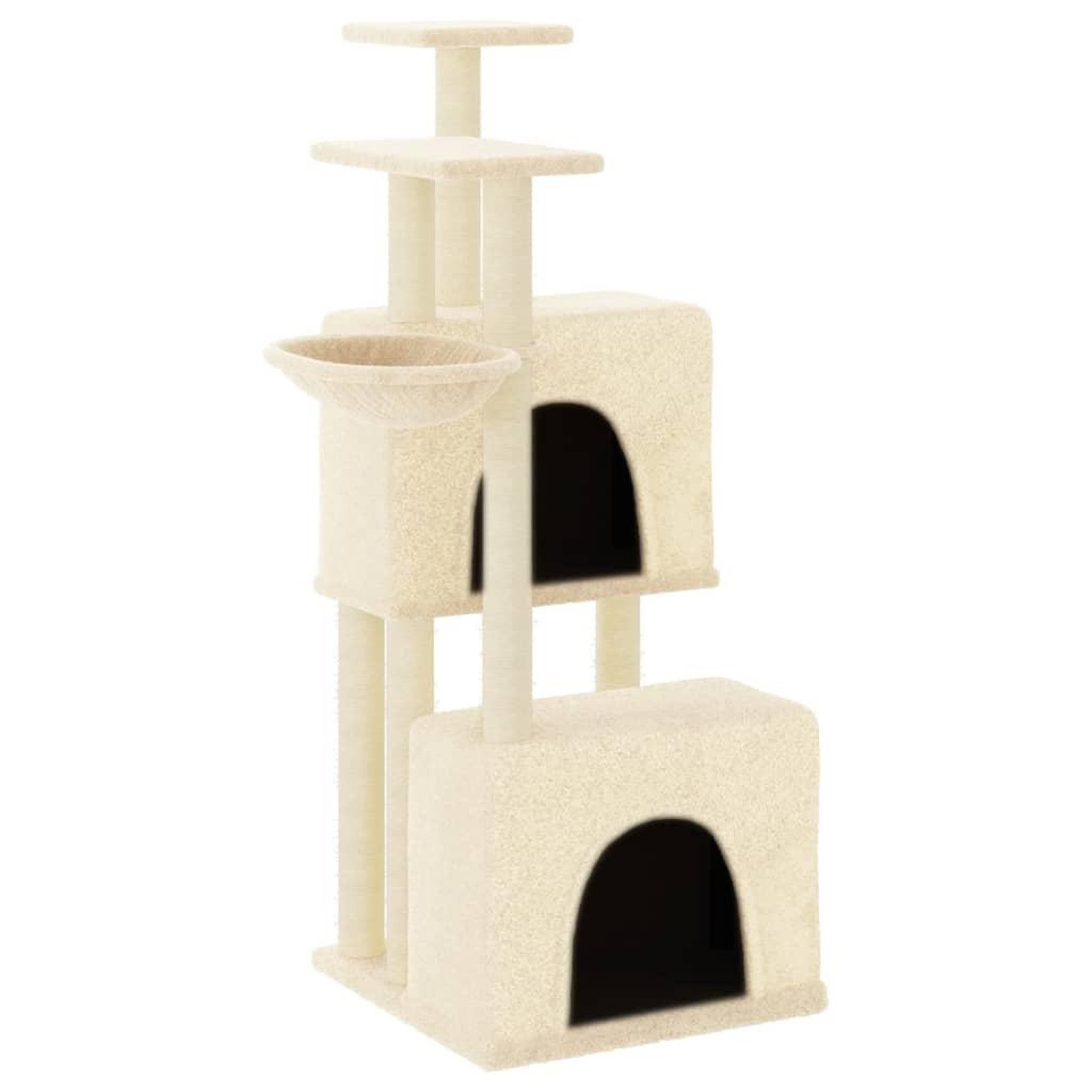 Voir la diapositive 2 : VIDAXL Arbre a chat avec griffoirs en sisal creme 122 cm