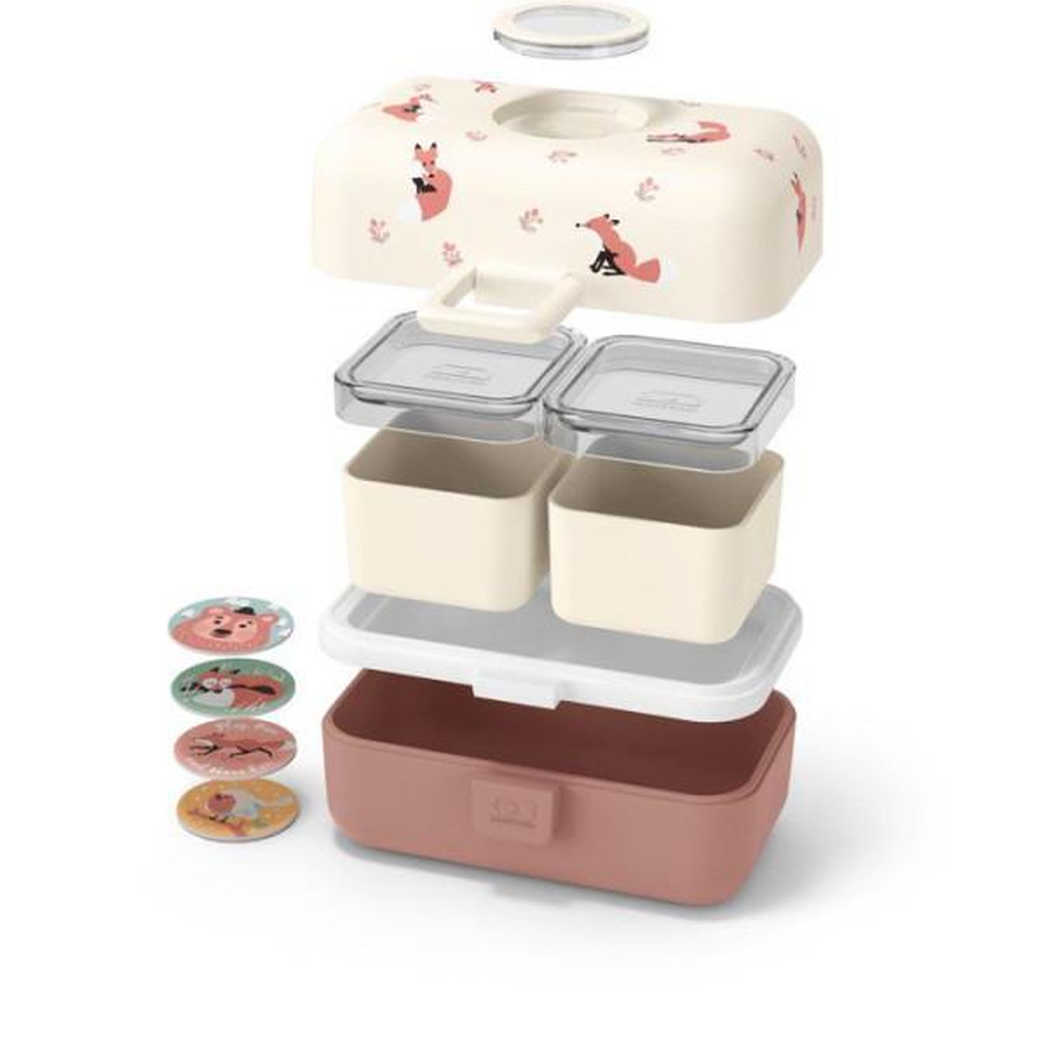 Voir la diapositive 3 : monbento Lunch Box Enfant - MONBENTO - 3 Compartiments - Sans BPA - MB Tresor Fox
