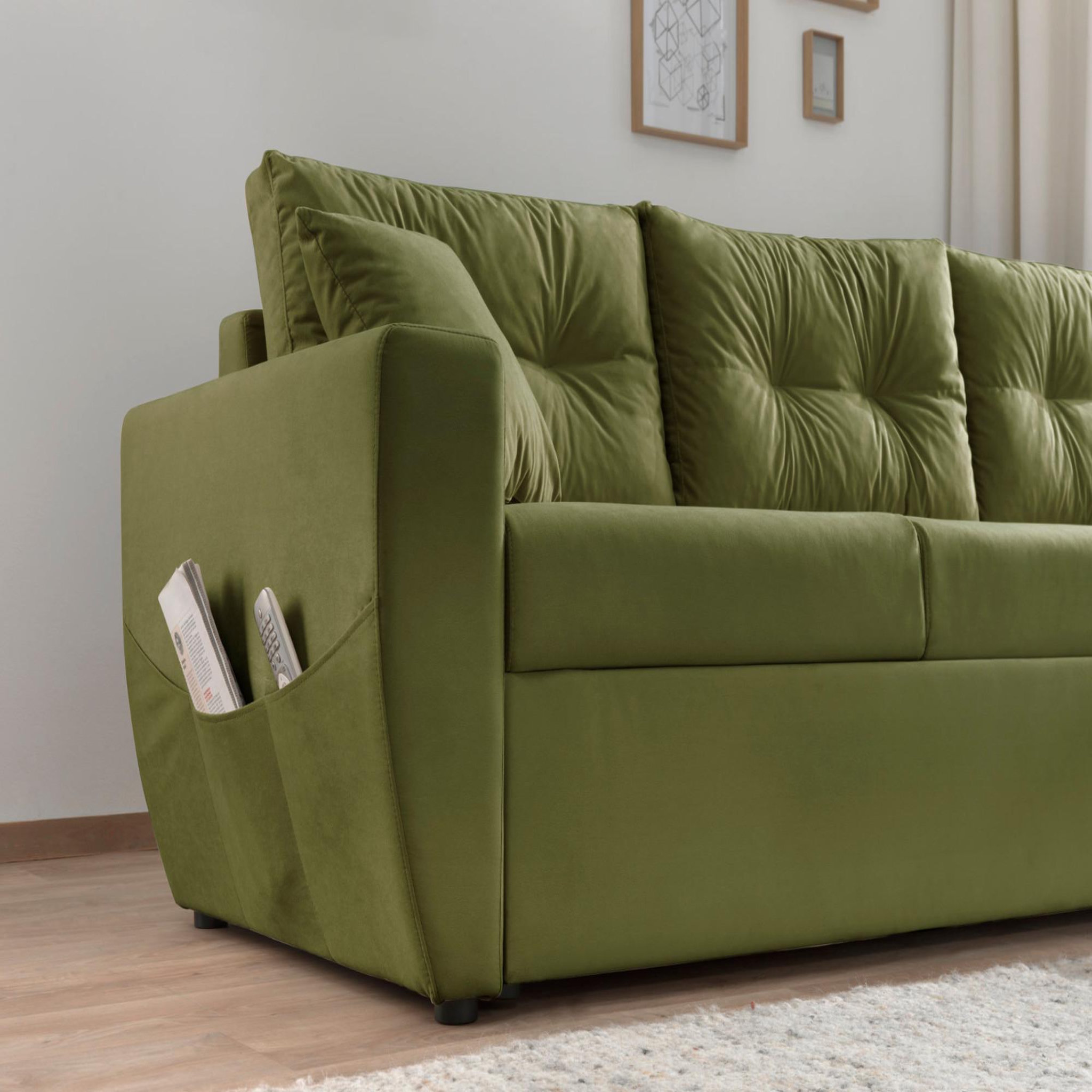 Voir la diapositive 5 : BEST MOBILIER Astoria - canapé d'angle réversible - convertible avec coffre - style contemporain- 4 places