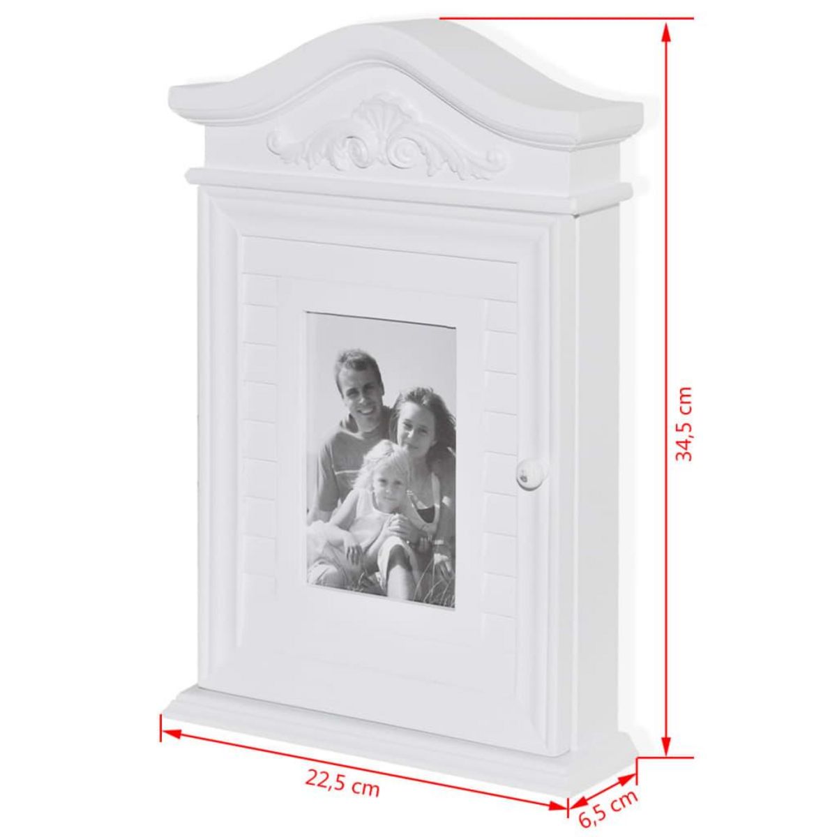 VIDAXL Armoire a cles avec cadre photo Blanc