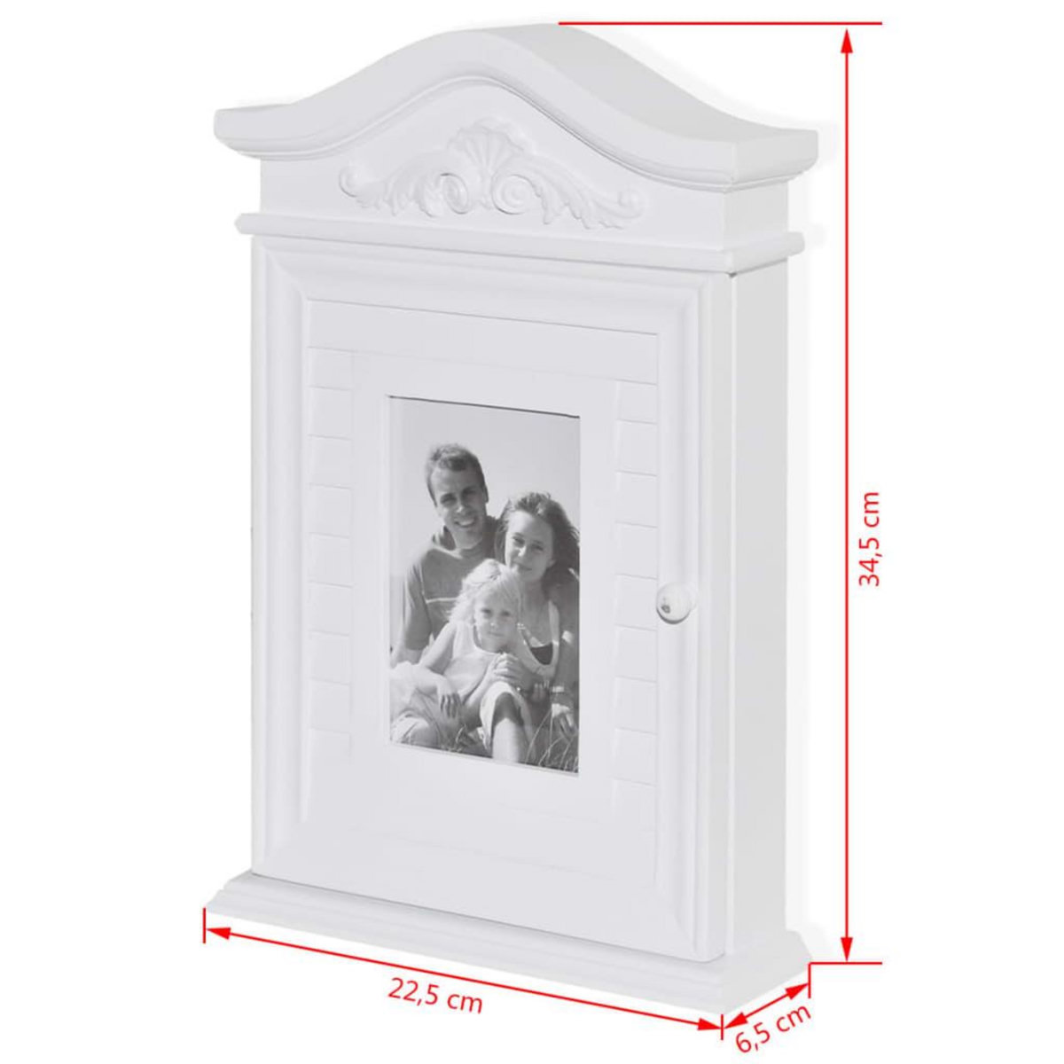VIDAXL Armoire a cles avec cadre photo Blanc