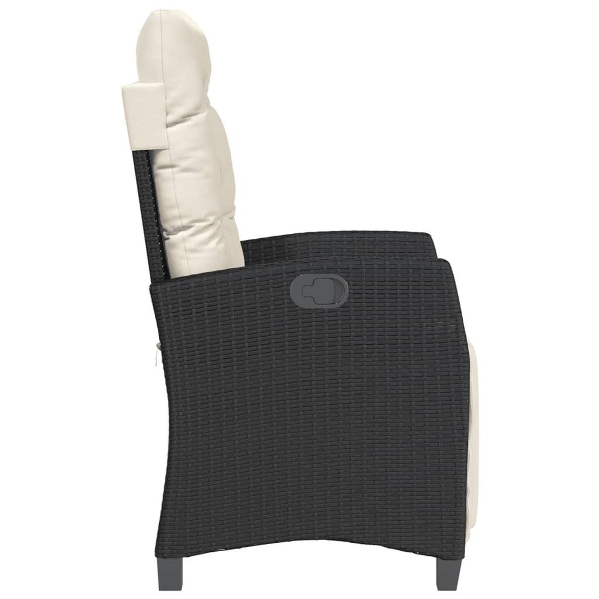 Voir la diapositive 5 : VIDAXL Chaise inclinable de jardin et repose-pied noir resine tressee