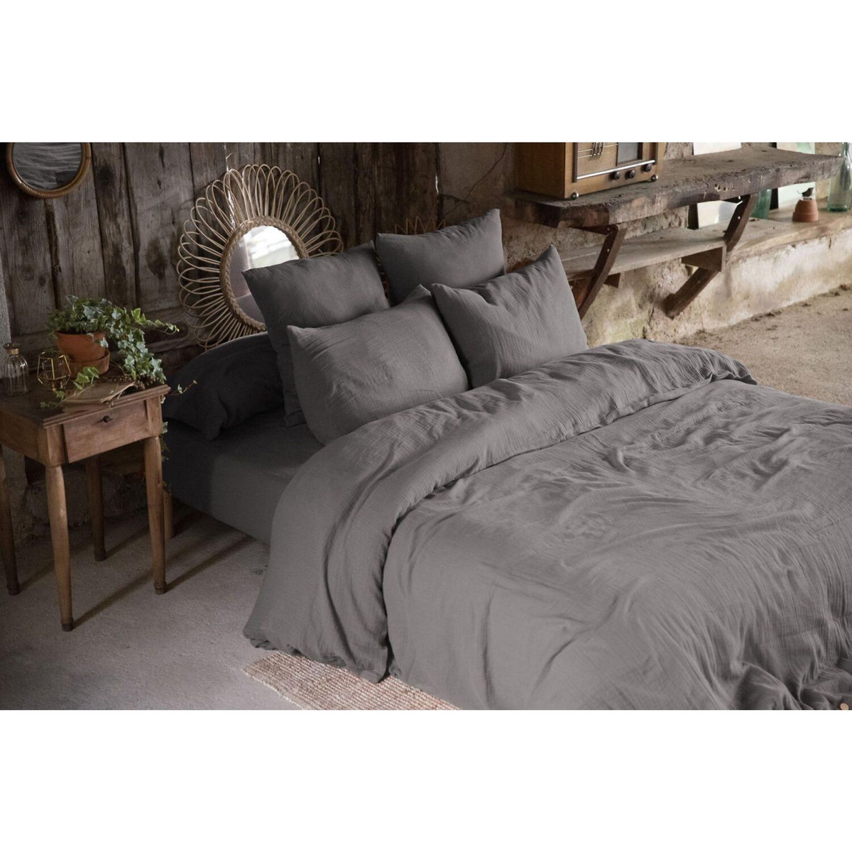 Home collection Housse de couette 100% gaze de coton