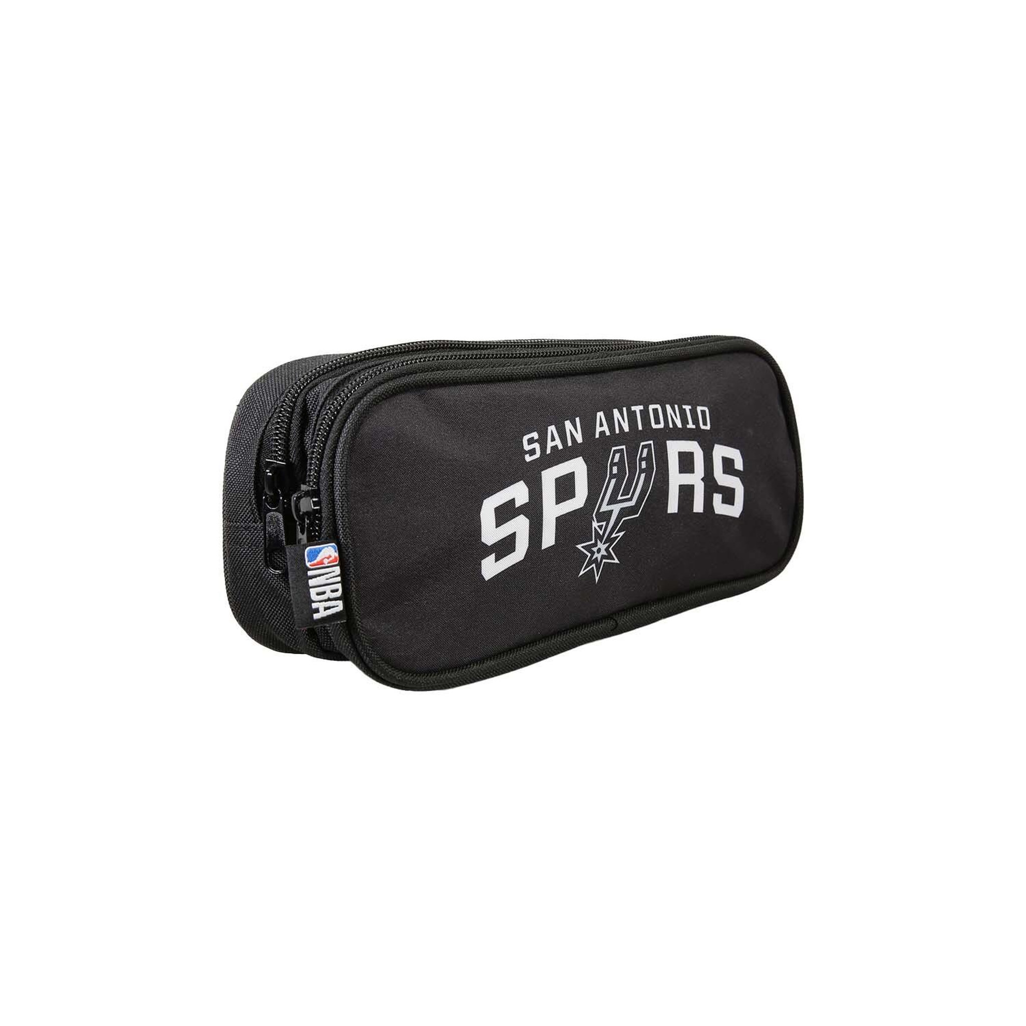 Voir la diapositive 2 : Bagtrotter NBA San Antonio Spurs - Trousse scolaire - Noir - Garçon - 2 compartiments zippé