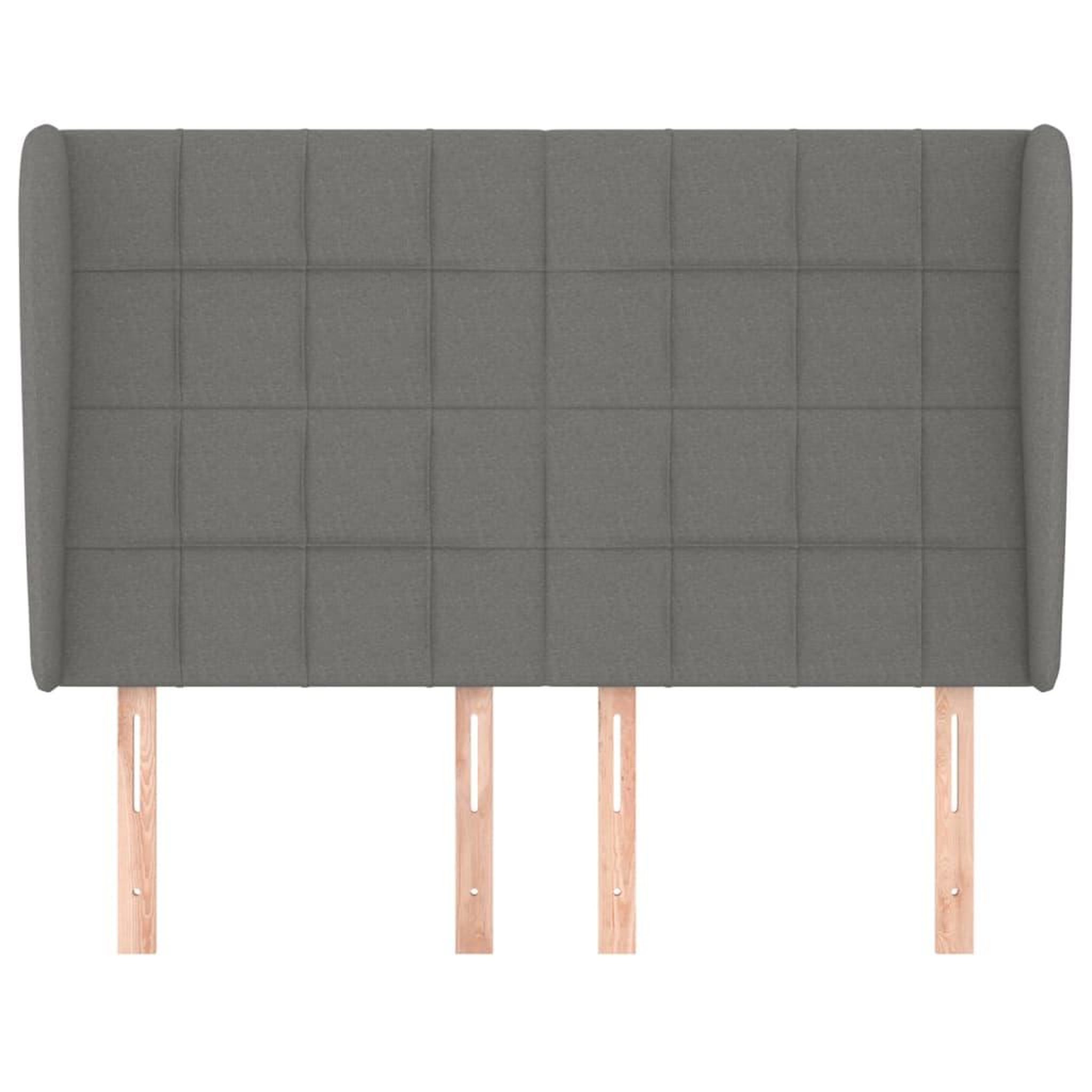 Voir la diapositive 3 : VIDAXL Tete de lit avec oreilles Gris fonce 147x23x118/128 cm Tissu