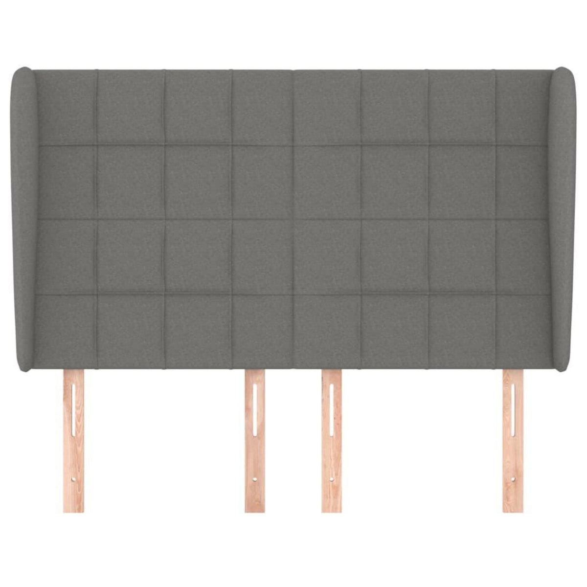 VIDAXL Tete de lit avec oreilles Gris fonce 147x23x118/128 cm Tissu