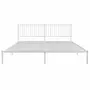 VIDAXL Cadre de lit metal avec tete de lit blanc 200x200 cm