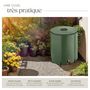 Voir la diapositive 3 : tectake Tonneau récupérateur d'eau de pluie avec robinet et protection anti-débordement vert 200 L
