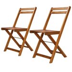 VIDAXL Chaises de bistro d'exterieur lot de 2 Bois d'acacia solide