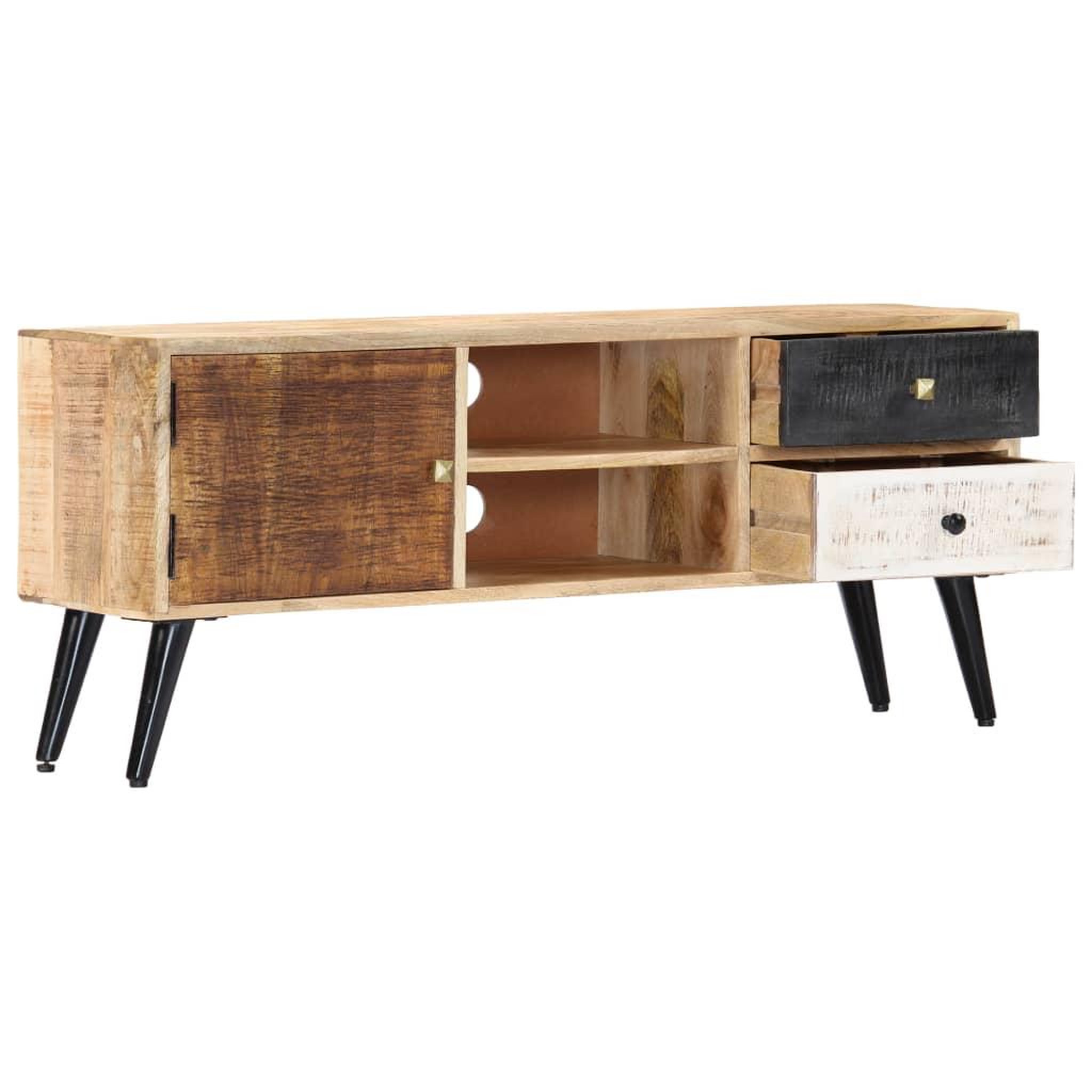 Voir la diapositive 4 : VIDAXL Meuble tv 115x30x47 cm bois massif de manguier