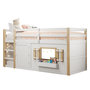 Voir la diapositive 1 : MERAX Lit combiné enfant 90x200 cm coloris blanc bois massif