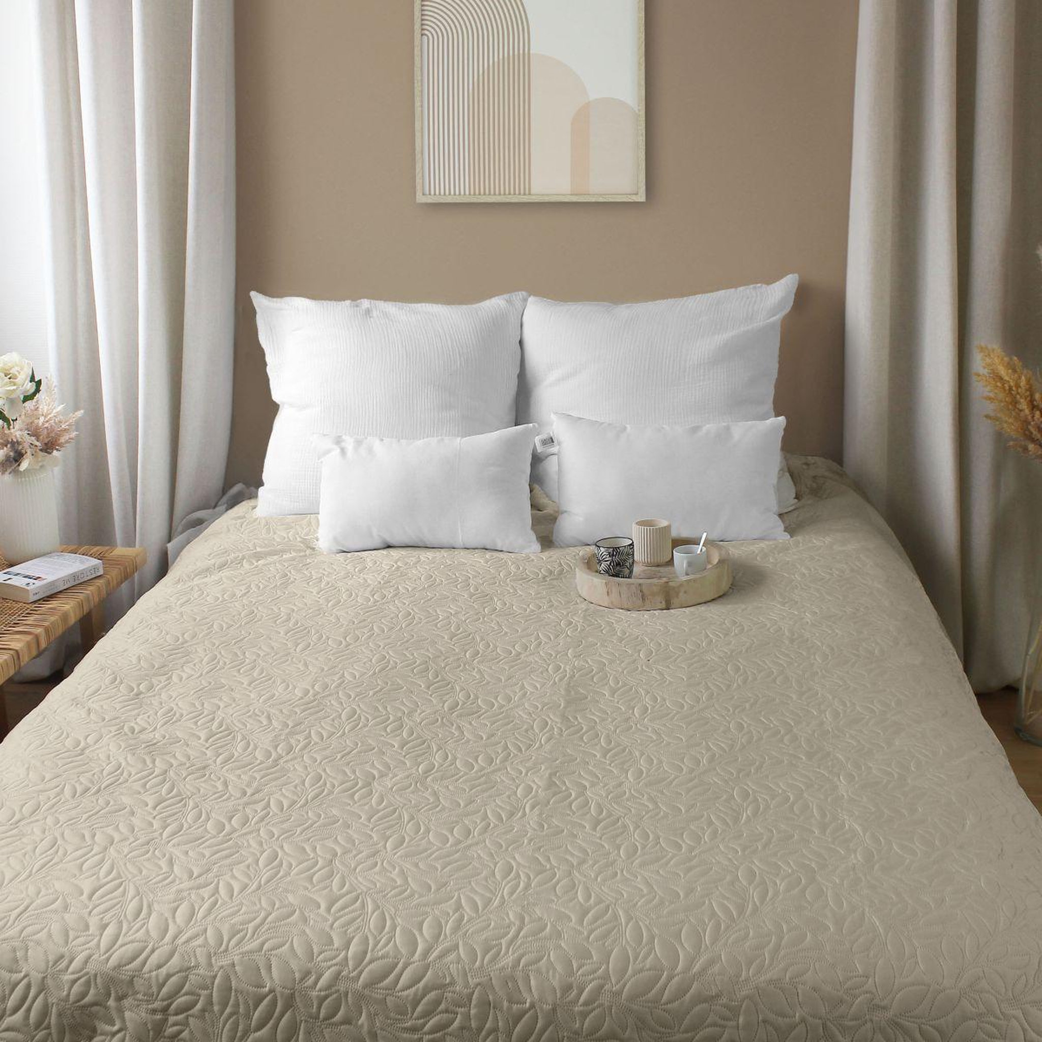 Voir la diapositive 5 : ENJOY HOME Couvre-lit en microfibre  rosa  220x240cm naturel