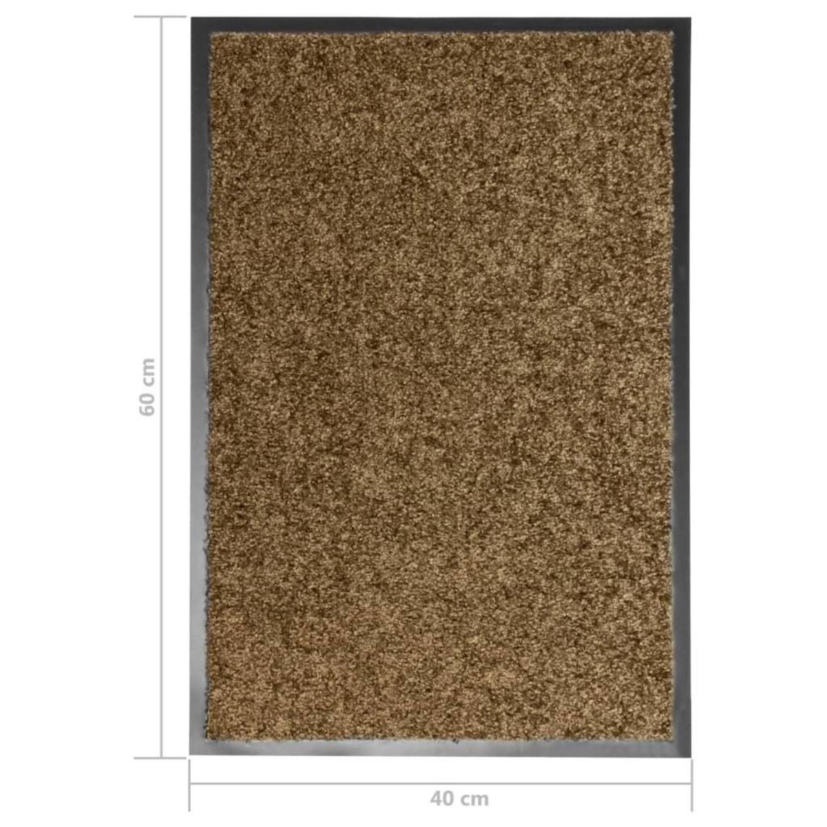 VIDAXL Paillasson lavable Marron 40x60 cm