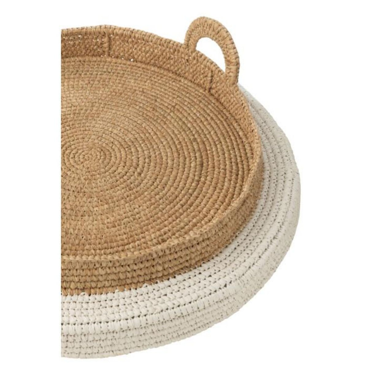 Paris Prix Plateau de Service Flottant  Jonc de Mer  75cm Naturel & Blanc
