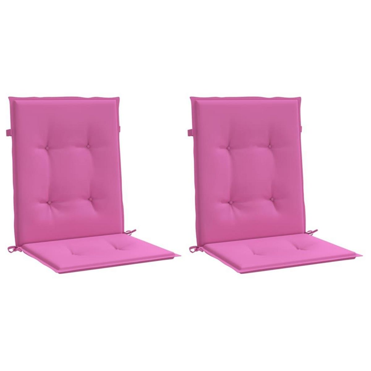 VIDAXL Coussins de chaise a dossier bas lot de 2 rose tissu