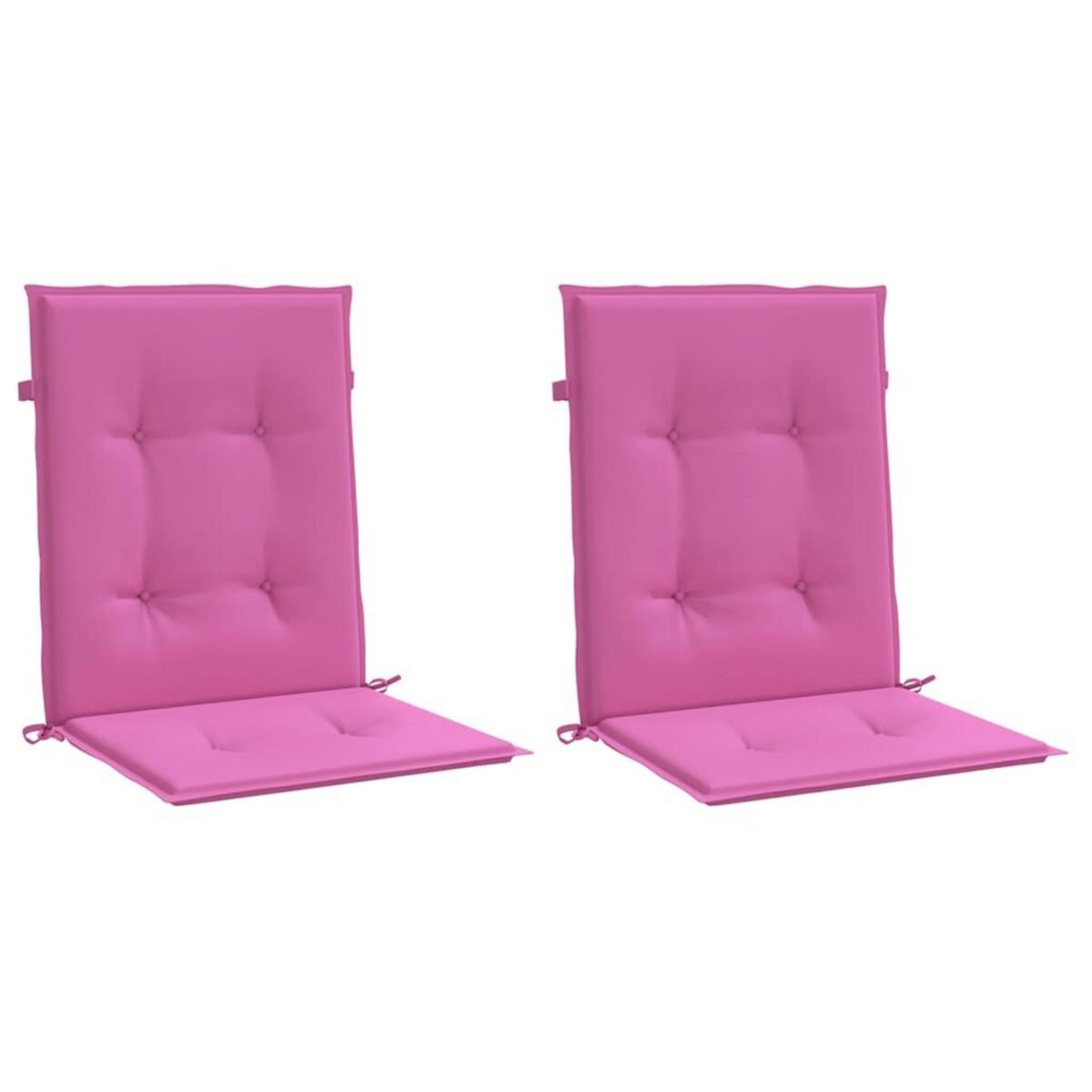 VIDAXL Coussins de chaise a dossier bas lot de 2 rose tissu
