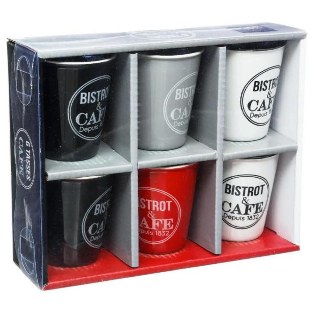 SECRET DE GOURMET Coffret 6 Tasses  Bistrot  10cl Multicolore