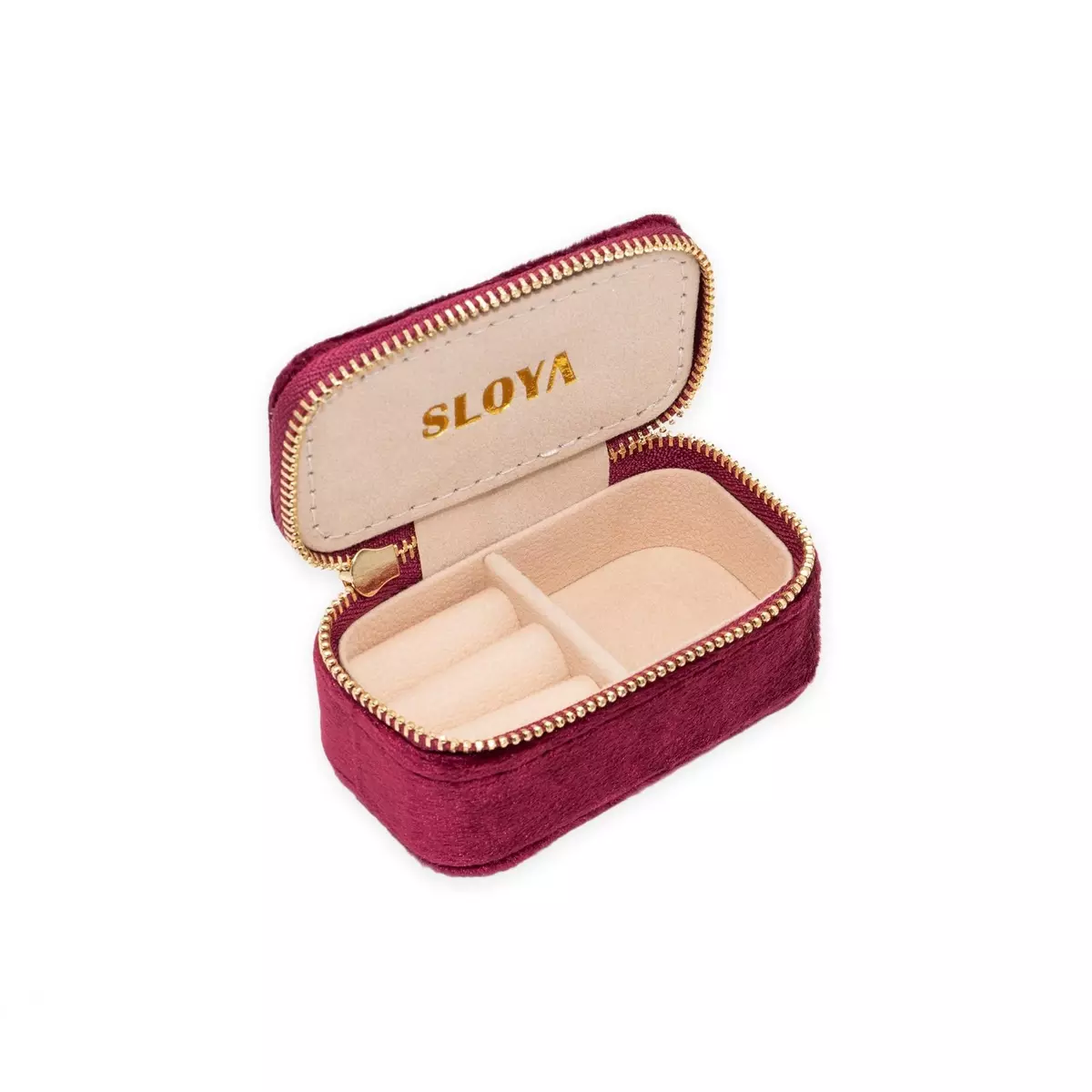 SLOYA Mini boîte à bijoux velours rouge grenat