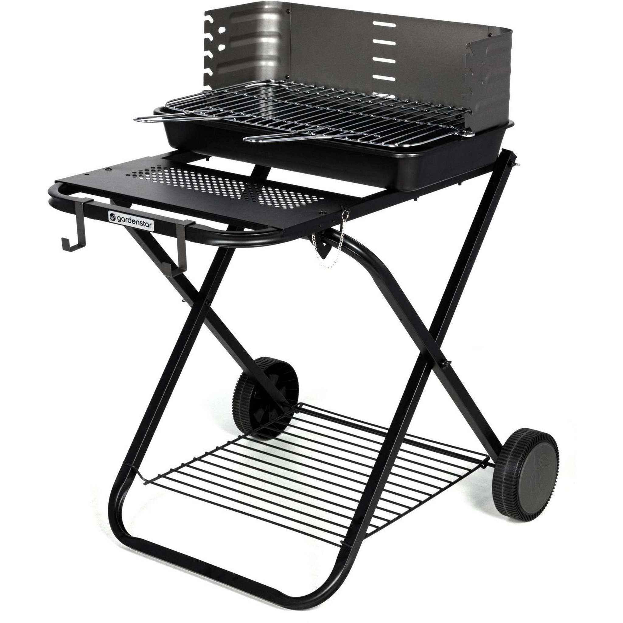 Voir la diapositive 7 : GARDENSTAR Barbecue charbon de bois pliable en acier 60,5x82x70 cm