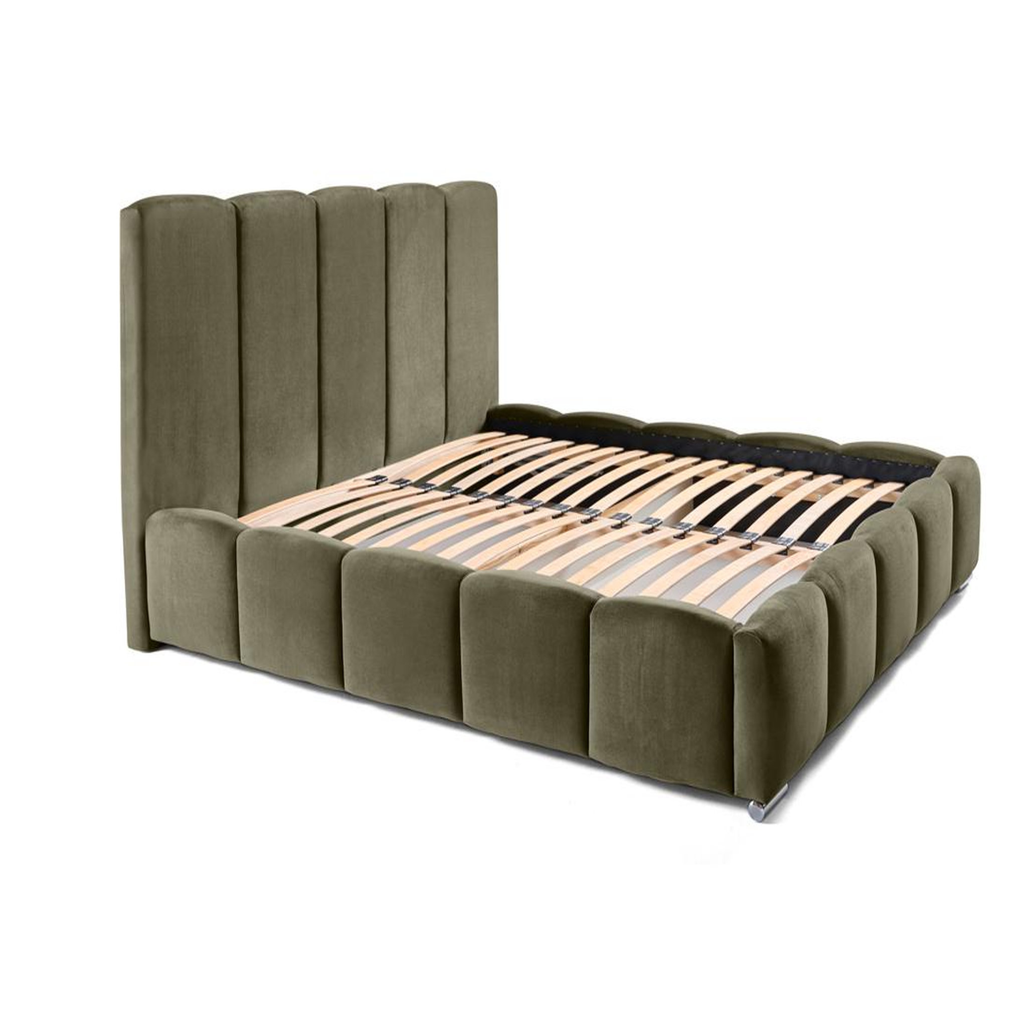 Voir la diapositive 2 : BEST MOBILIER Torreon - lit coffre - 140x200 - sommier inclus - en velours