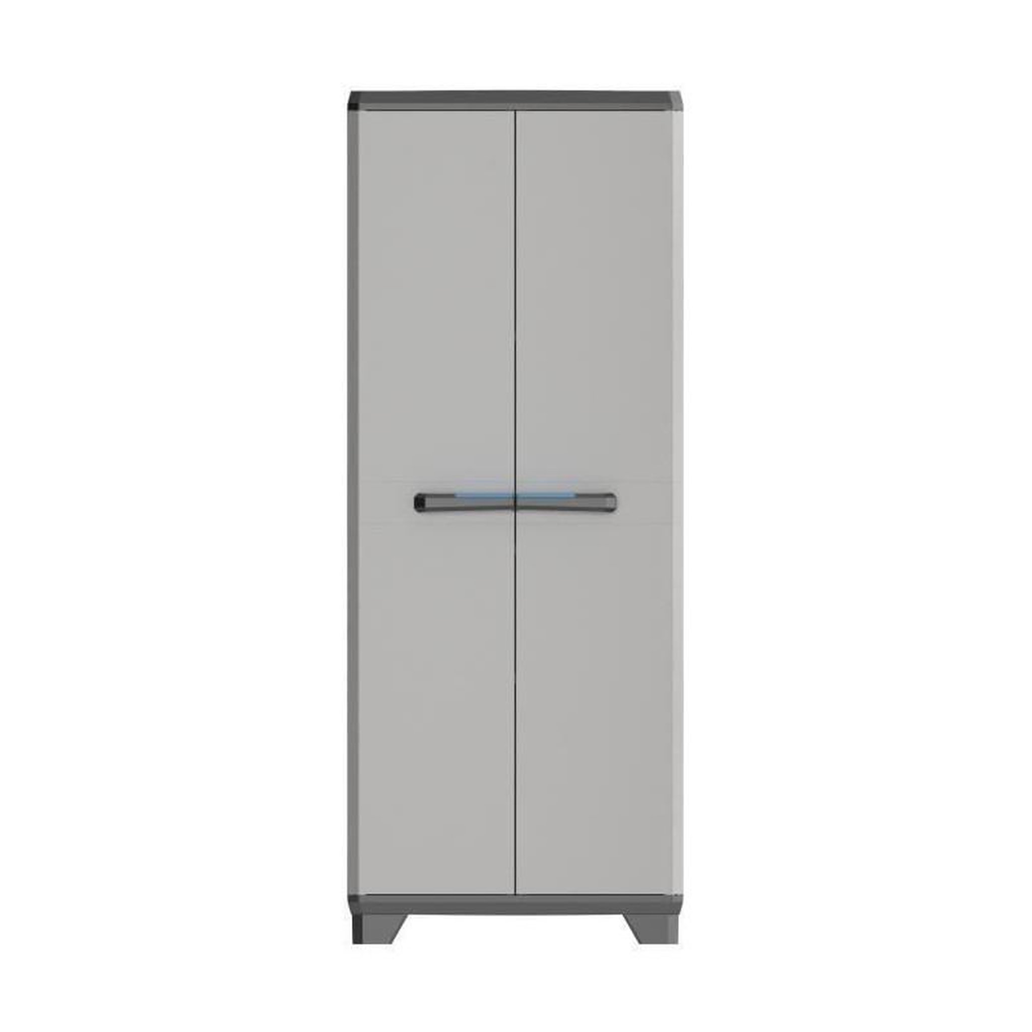 KIS KIS Armoire de rangement haute Linear - 68 x 39 x 173 cm - Noir et gris