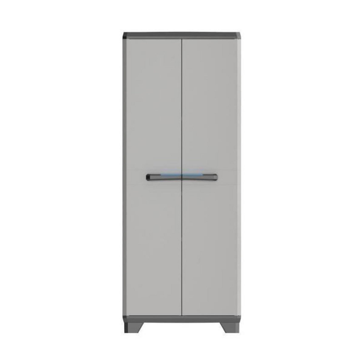 KIS KIS Armoire de rangement haute Linear - 68 x 39 x 173 cm - Noir et gris