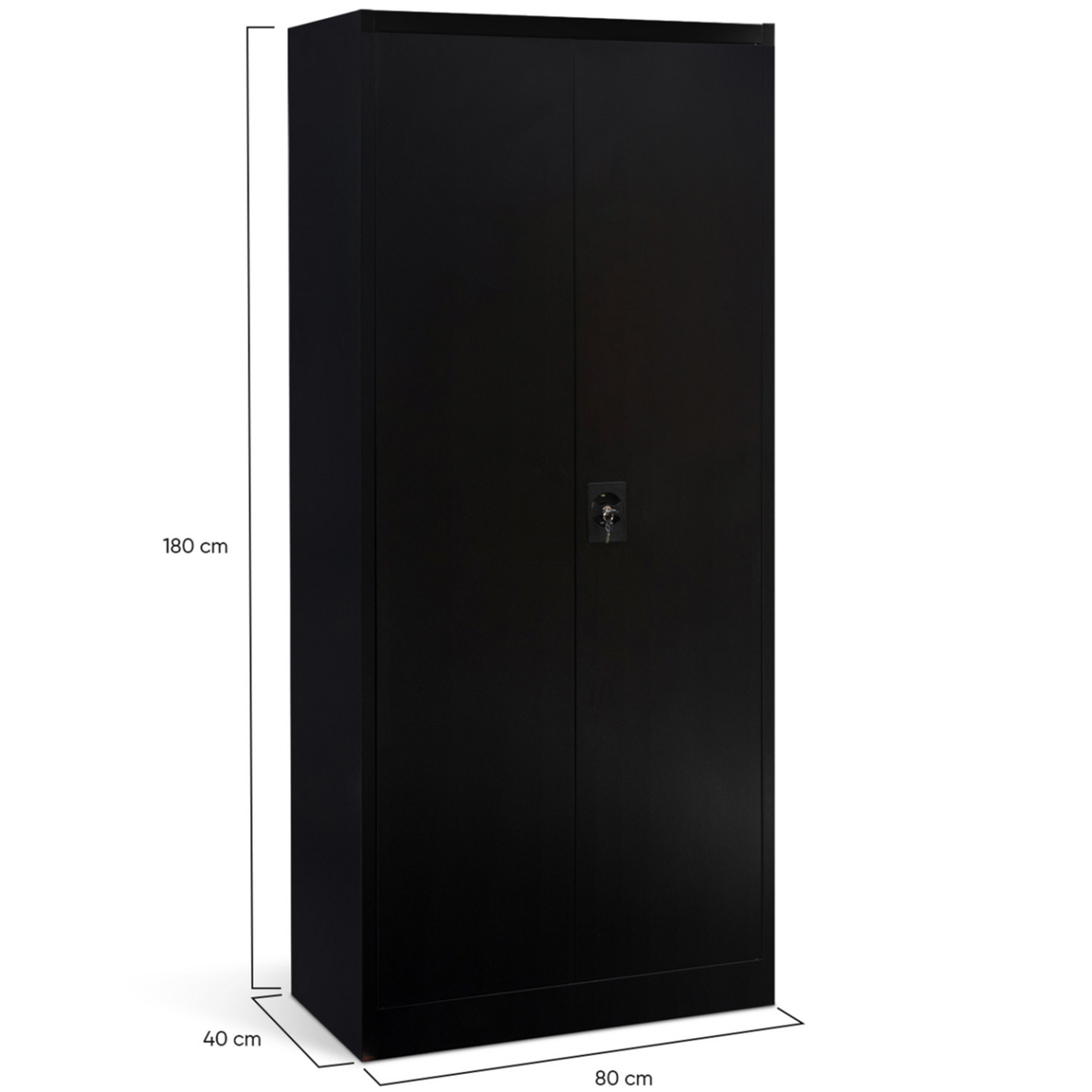 ID MARKET Armoire métallique 80 cm 5 niveaux noire