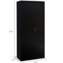 Voir la diapositive 4 : ID MARKET Armoire de bureau 80 x 180 cm 4 étagères modulables 5 niveaux métal noir