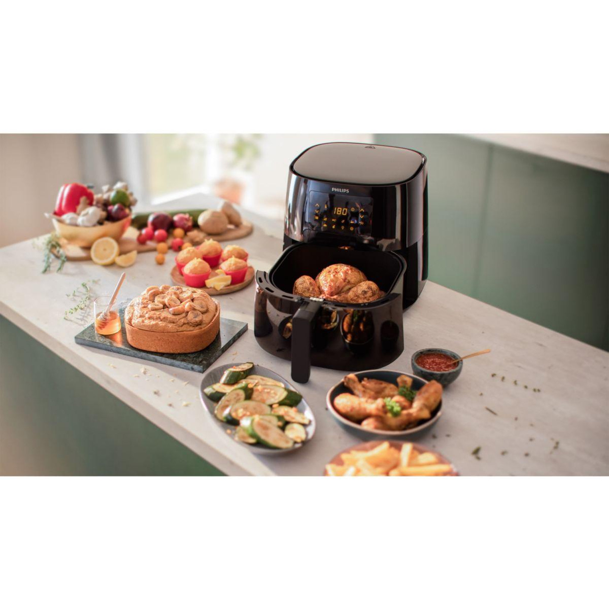 Voir la diapositive 5 : Philips Airfryer HD9270/96 Friteuse sans huile connectée Noir, Série 5000 XL 6.2L