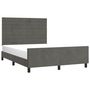 Voir la diapositive 3 : VIDAXL Cadre de lit sans matelas gris fonce 140x190 cm velours