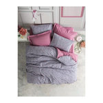 GENERIQUE Parure de lit - 129CTN64409 - 1 housse de couette 220 x 240 cm + 2 taies d'oreiller 60 x 60 cm - 100% coton ranforcé - Rose
