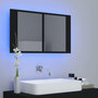 Voir la diapositive 3 : VIDAXL Armoire a miroir de salle de bain LED Noir 80x12x45 Acrylique