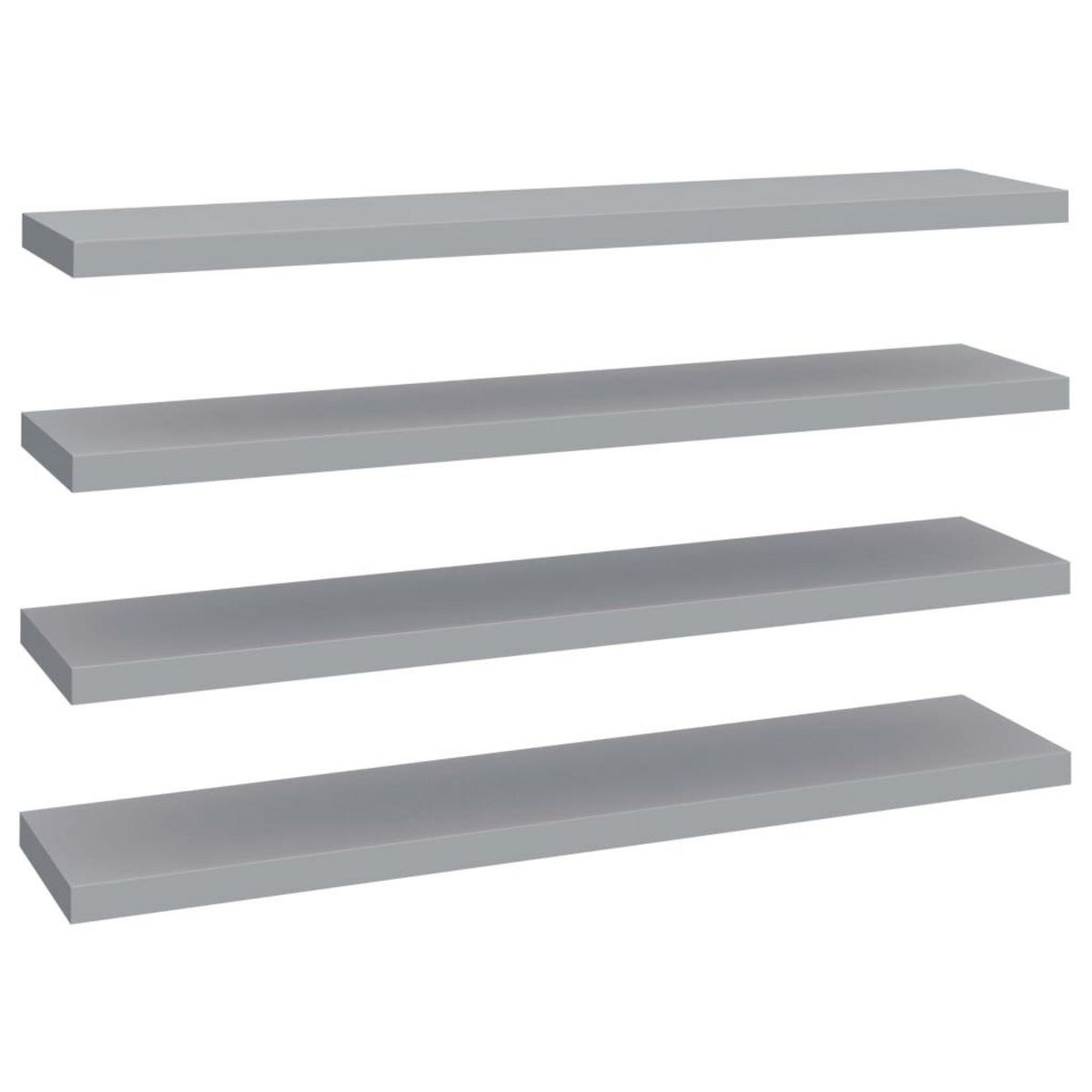 VIDAXL Etageres murales flottantes 4 pcs gris 120x23,5x3,8 cm MDF