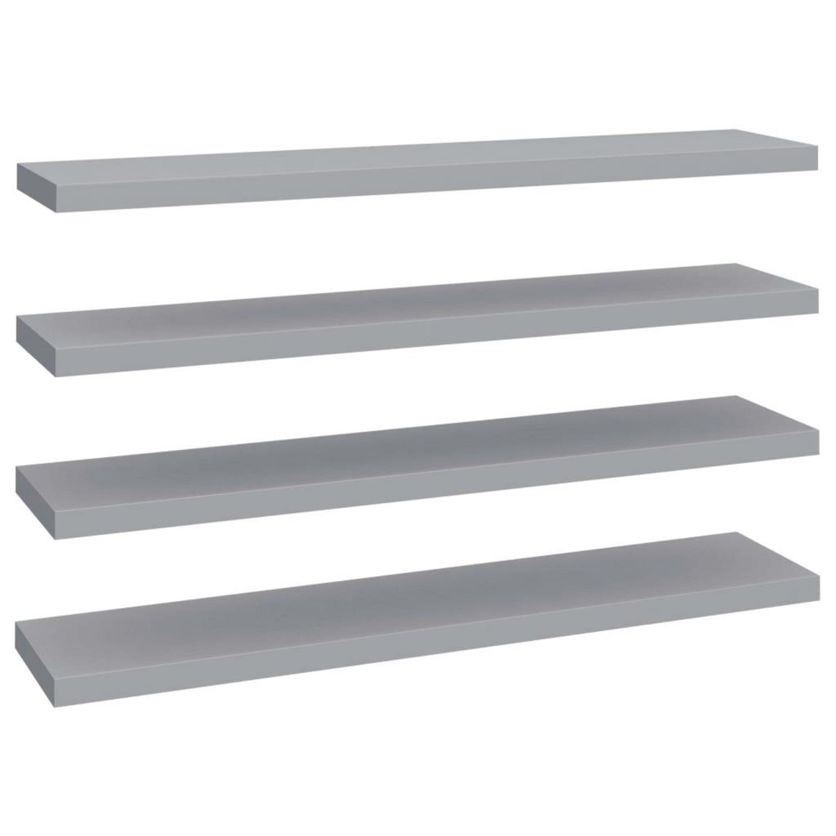 VIDAXL Etageres murales flottantes 4 pcs gris 120x23,5x3,8 cm MDF