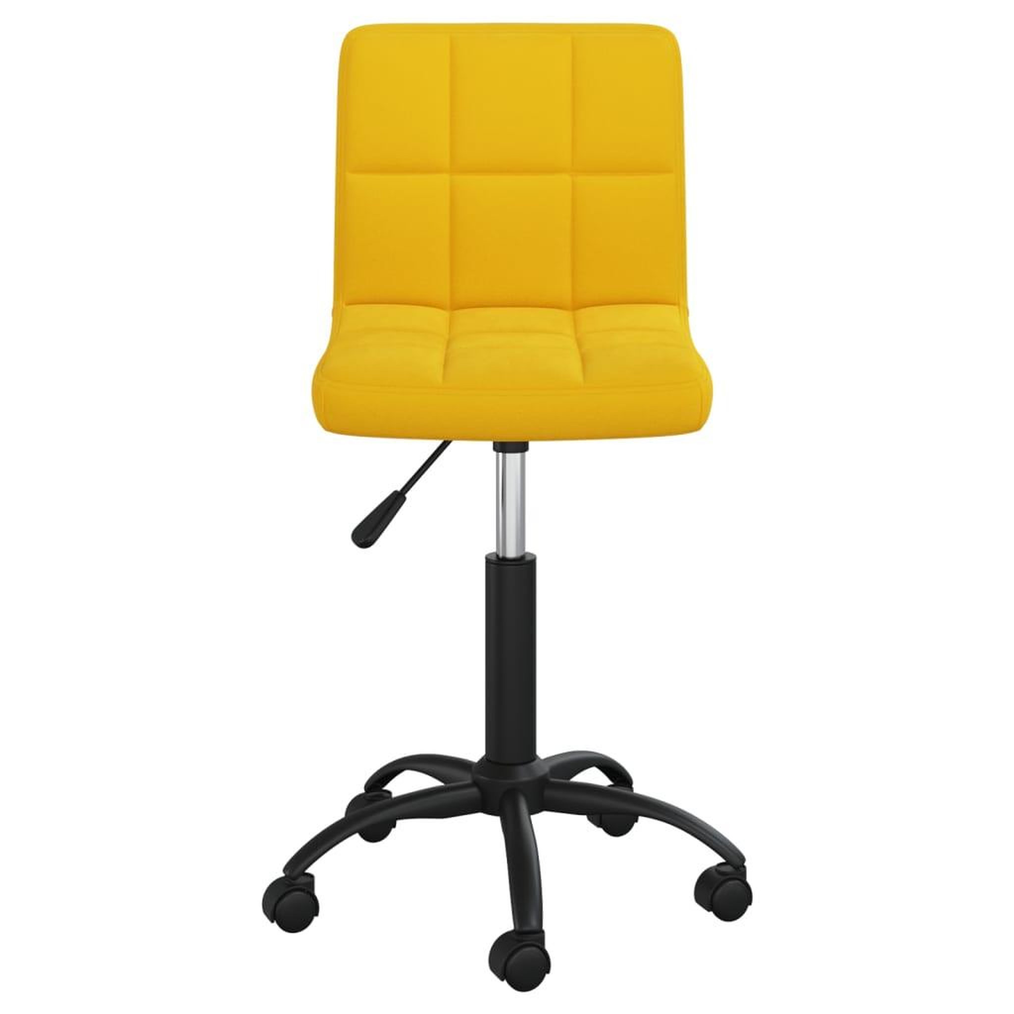 Voir la diapositive 3 : VIDAXL Chaise pivotante de bureau Jaune moutarde Velours