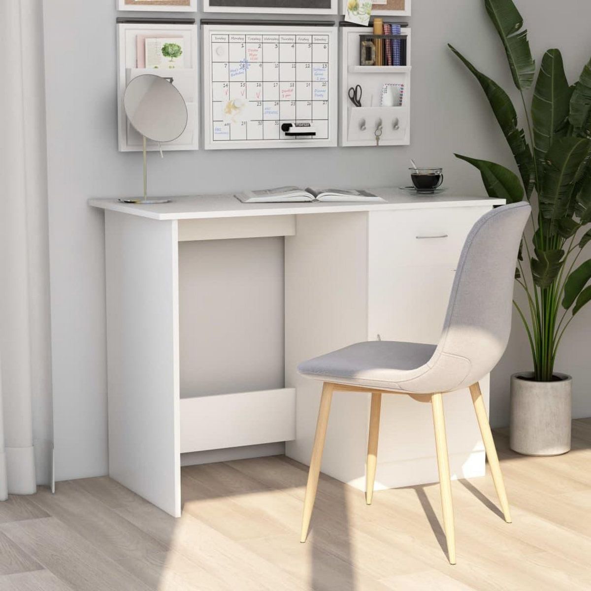 VIDAXL Bureau Blanc 100x50x76 cm Bois d'ingenierie