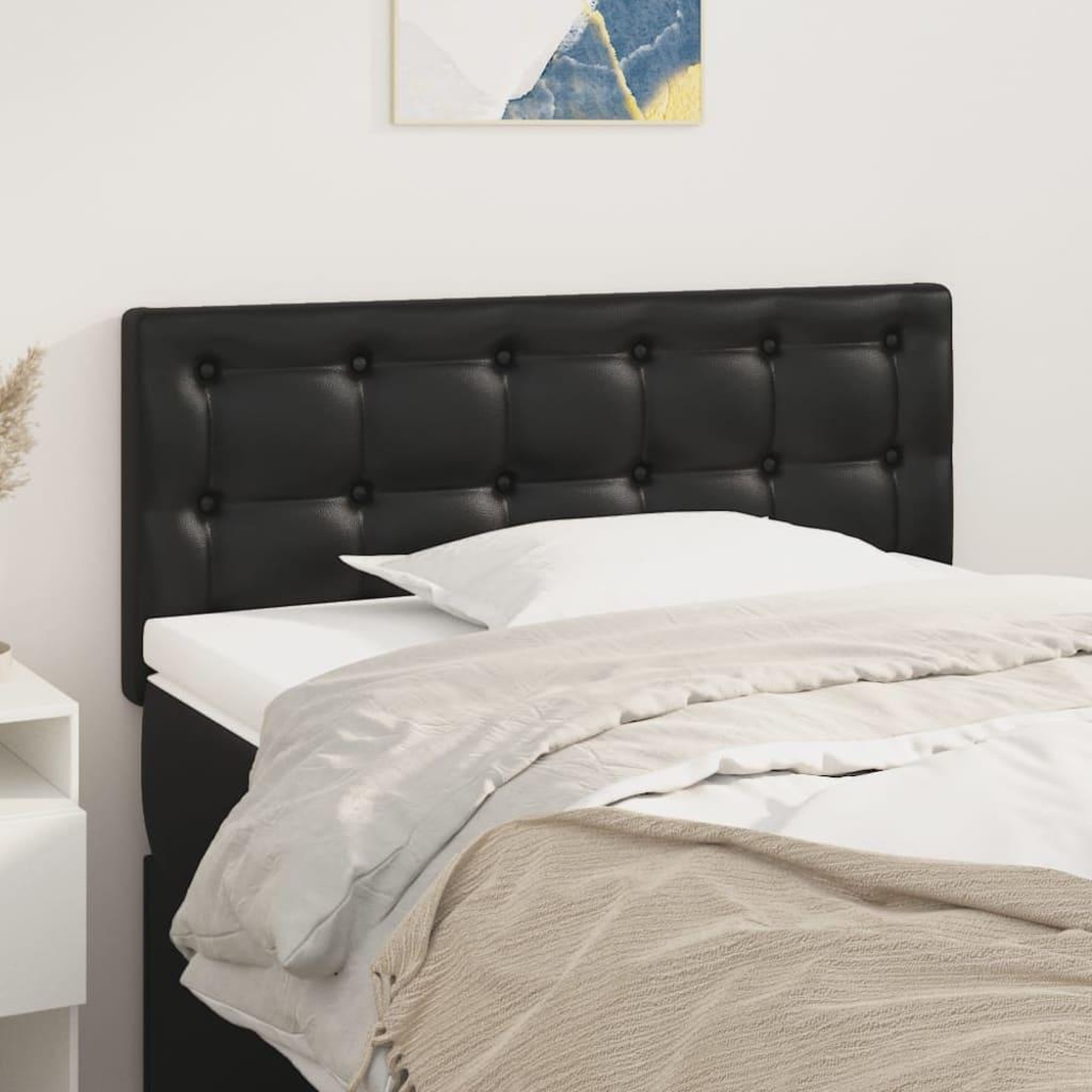 Voir la diapositive 1 : VIDAXL Tete de lit Noir 100x5x78/88 cm Similicuir