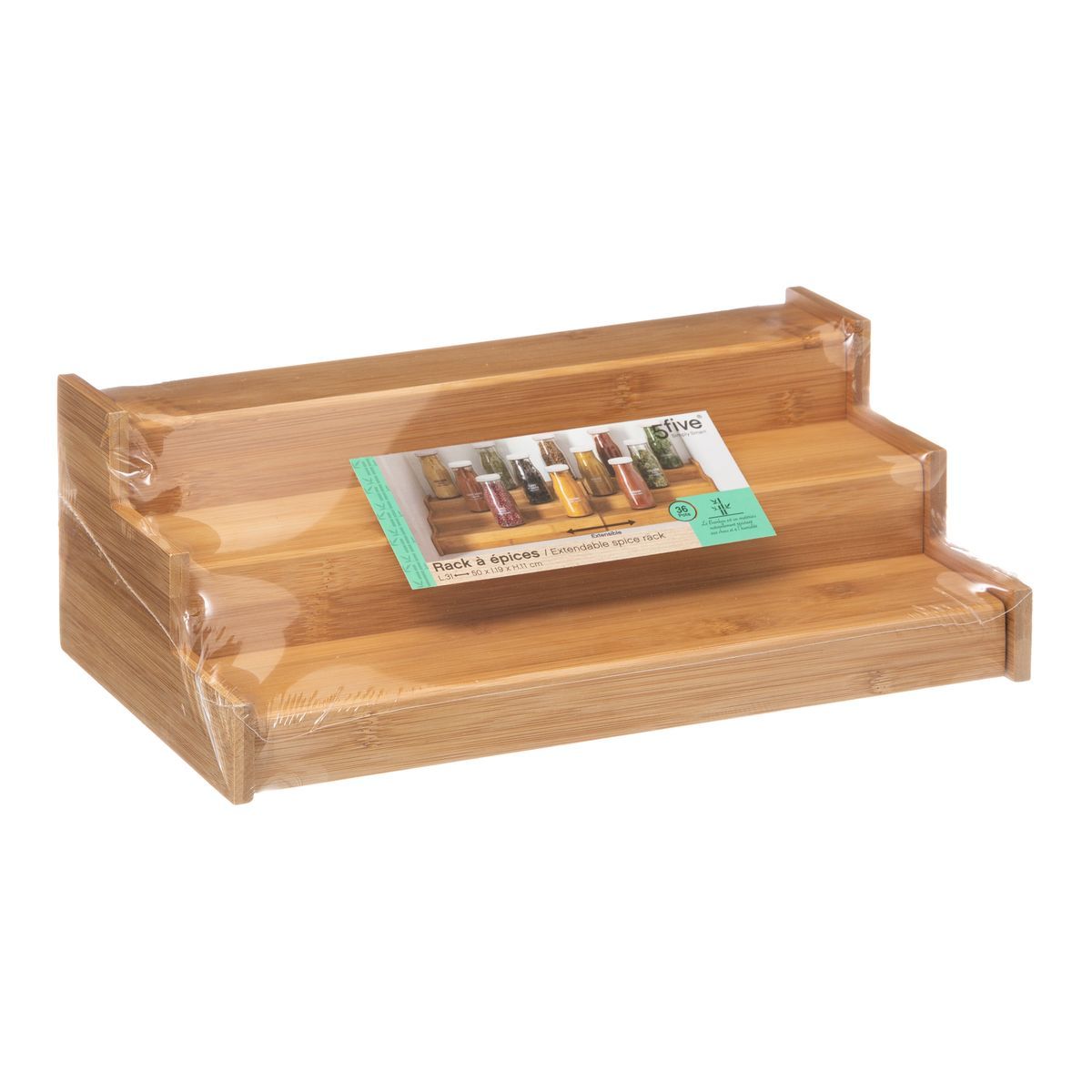 FIVE Rangement à épices en bambou extensible