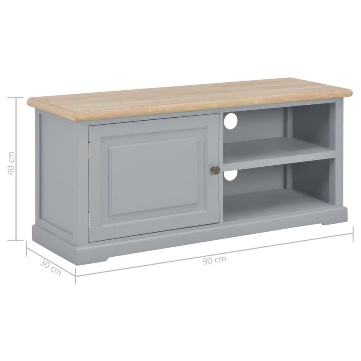 VIDAXL Meuble TV Gris 90x30x40 cm Bois