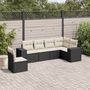 Voir la diapositive 1 : VIDAXL Salon de jardin 6 pcs avec coussins noir resine tressee